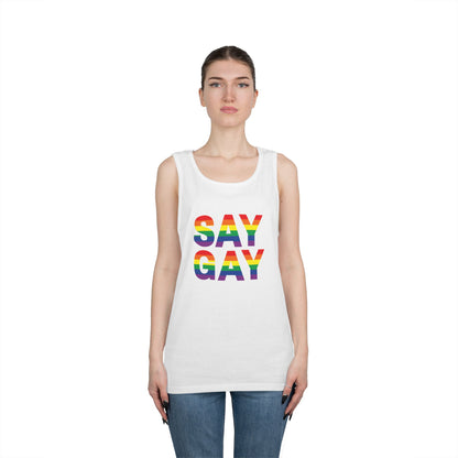 Say Gay Unisex Heavy Cotton Tank Top
