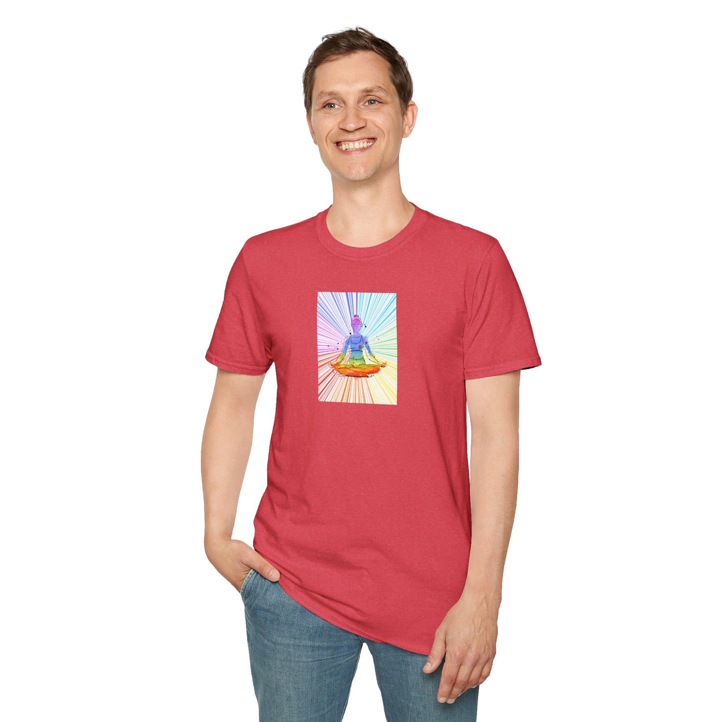 Fractal Rainbow Yoga Unisex Softstyle T-Shirt