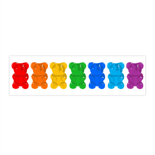 Rainbow Pride Gummy Bears Bumper Stickers