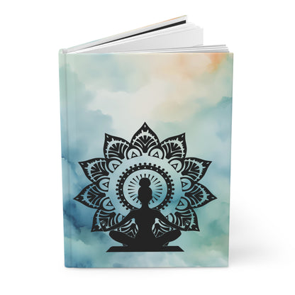 Watercolor Mandala Buddha Yoga Hardcover Journal Matte