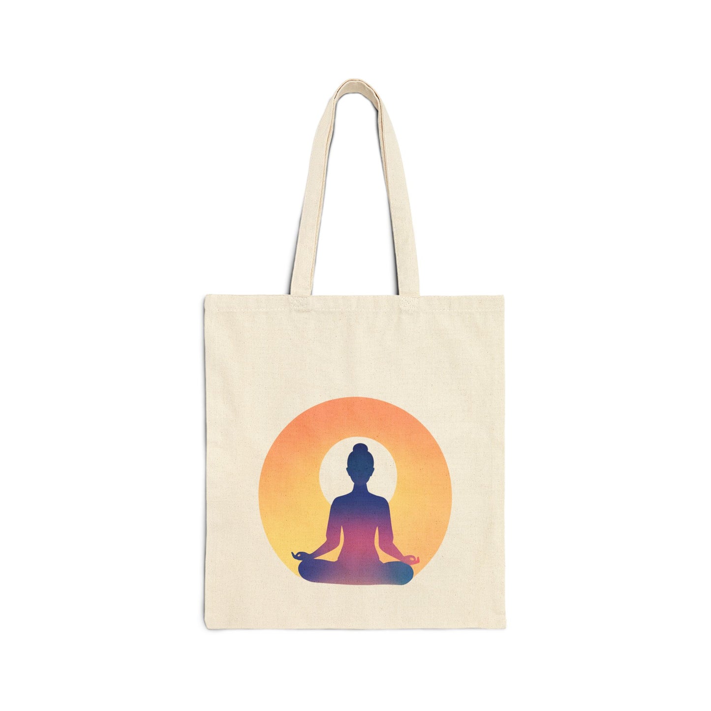Yoga Sun Meditation Cotton Canvas Tote Bag