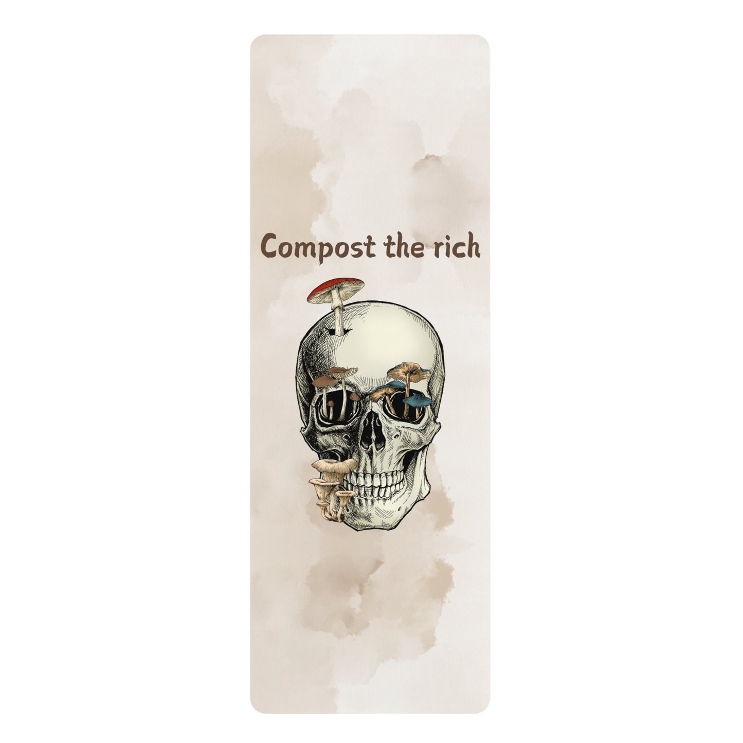 Compost the Rich Mushroom Skull Rubber Yoga Mat