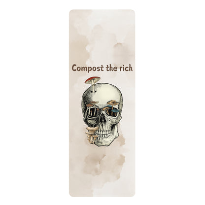 Compost the Rich Mushroom Skull Rubber Yoga Mat