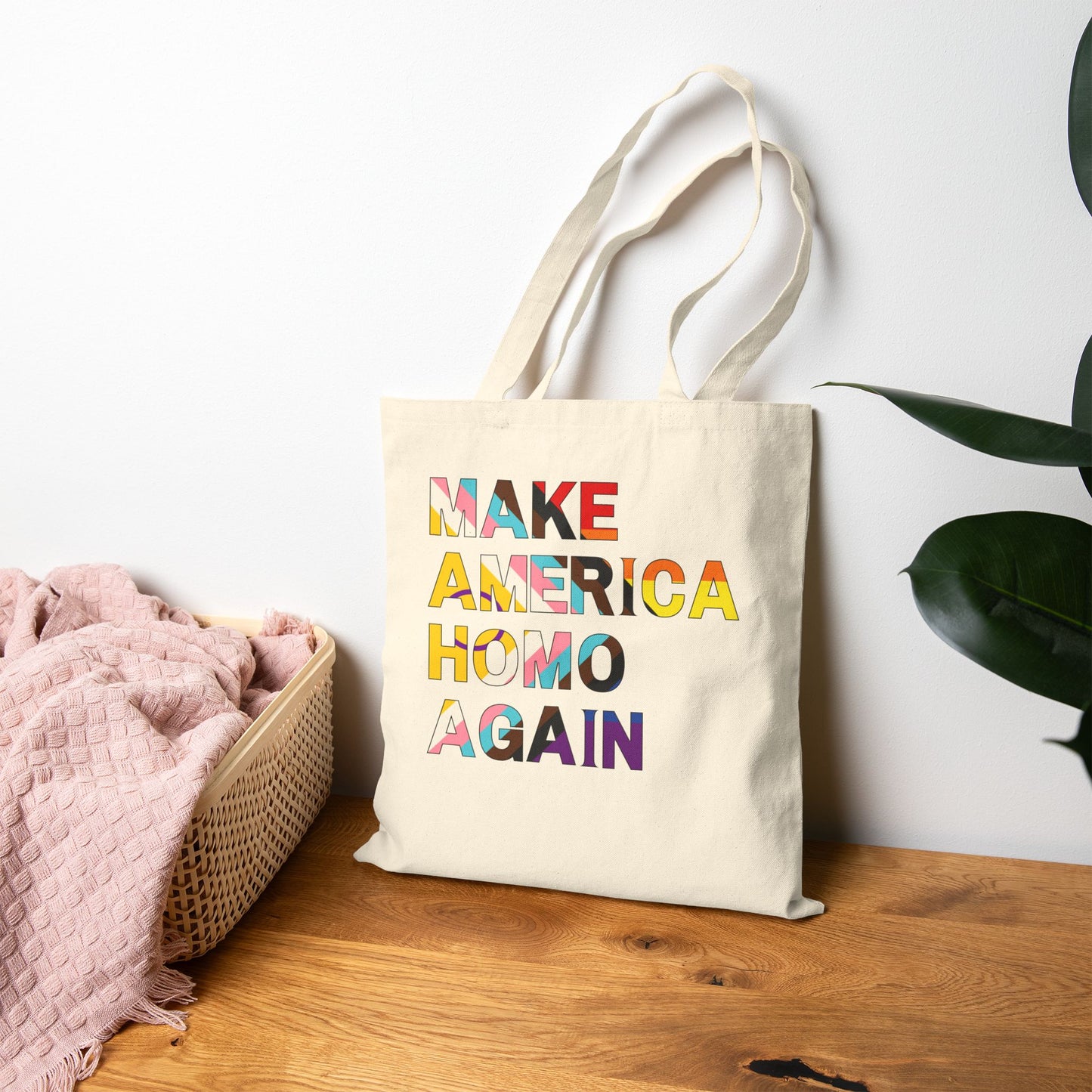 MAHA Make America Homo Again Pride Canvas Tote