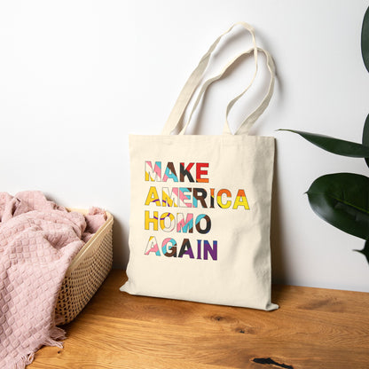 MAHA Make America Homo Again Pride Canvas Tote