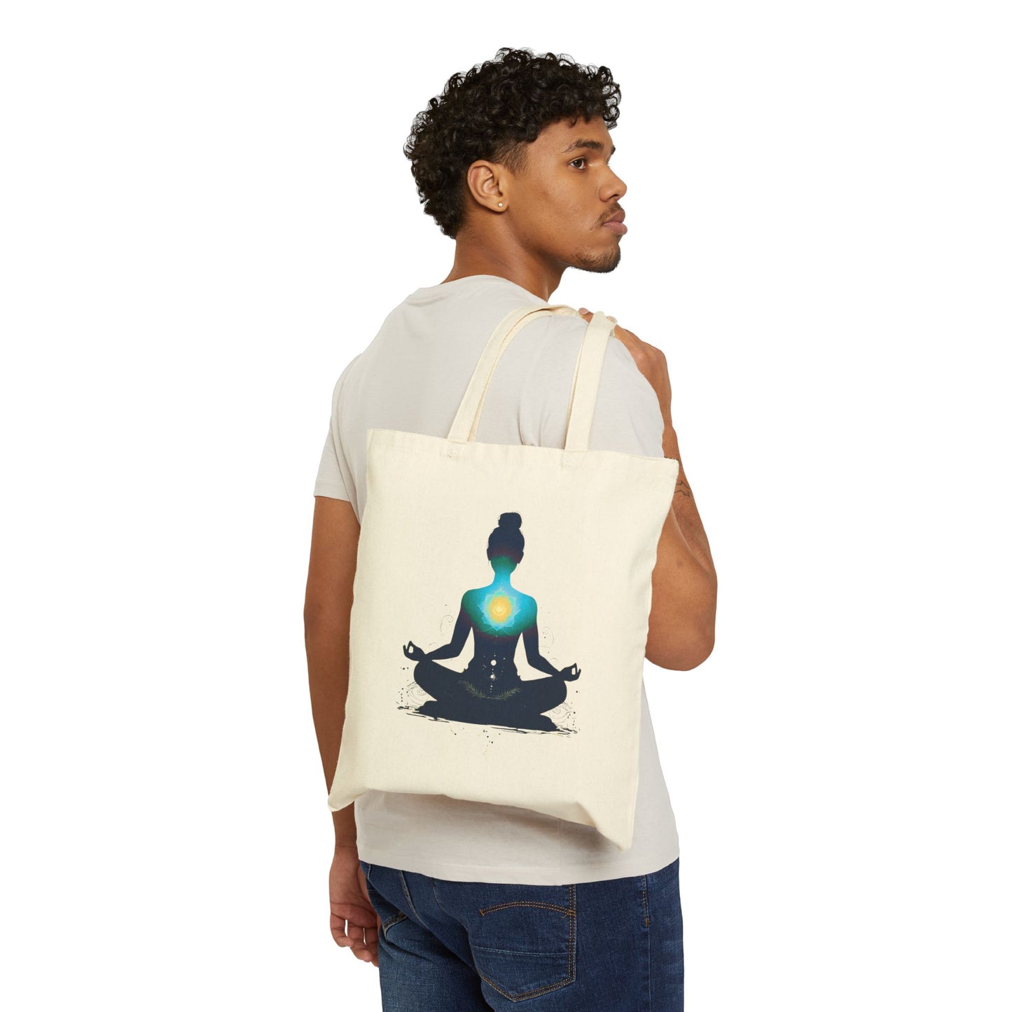 Heart of Yoga Cotton Canvas Tote Bag