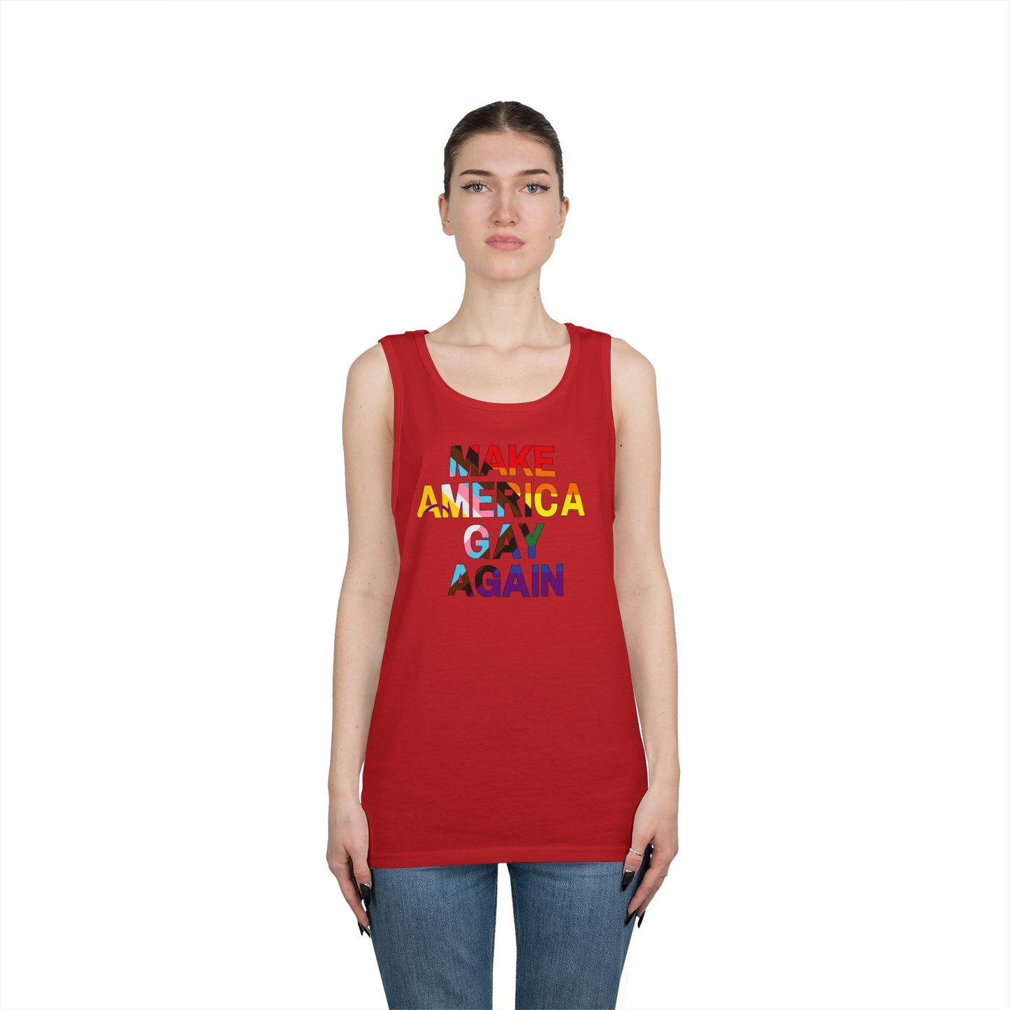 MAGA Make America Gay Again Unisex Heavy Cotton Tank Top