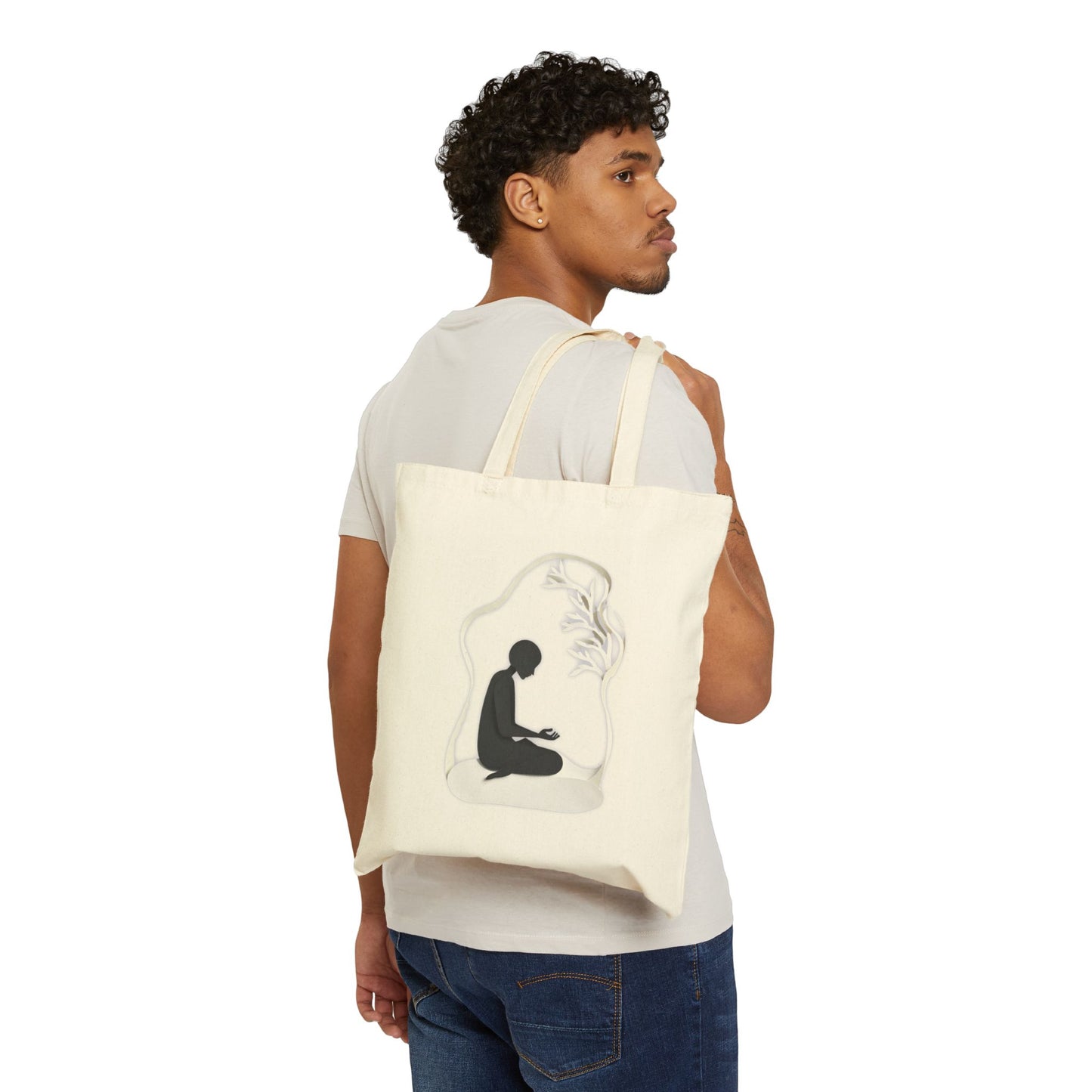 Mindful Meditation Cotton Canvas Tote Bag