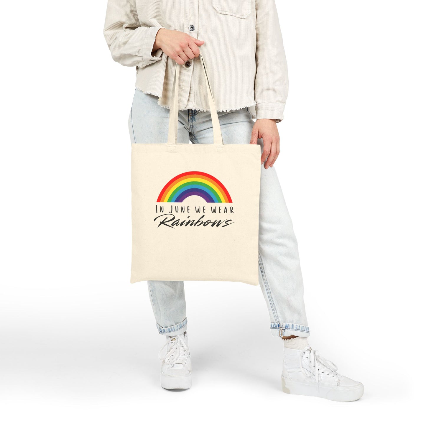 In June We Wear Rainbows Pride Canvas Tote