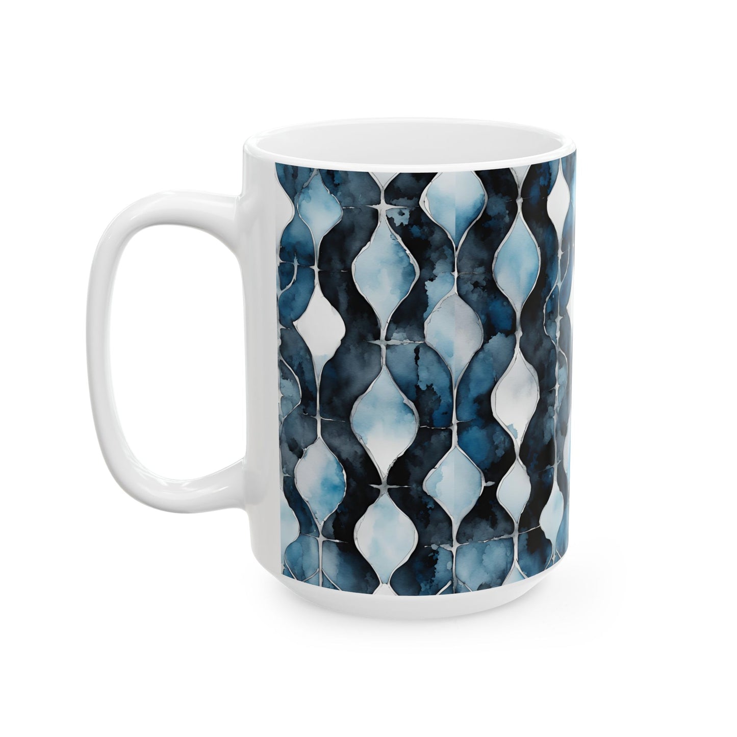 Watercolor Chain Ceramic Mug, (11oz, 15oz)