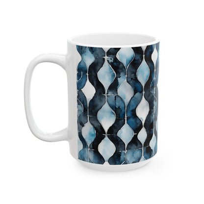 Watercolor Chain Ceramic Mug, (11oz, 15oz)