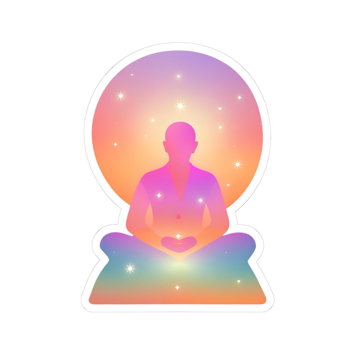 Yoga Pastel Meditation Kiss-Cut Stickers