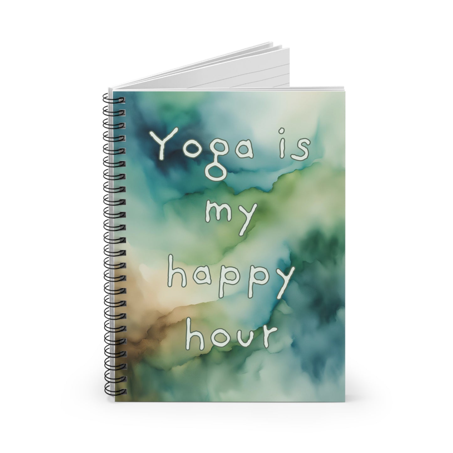 Yoga Is My Happy Hour Spiral Notebook - Ruled Line