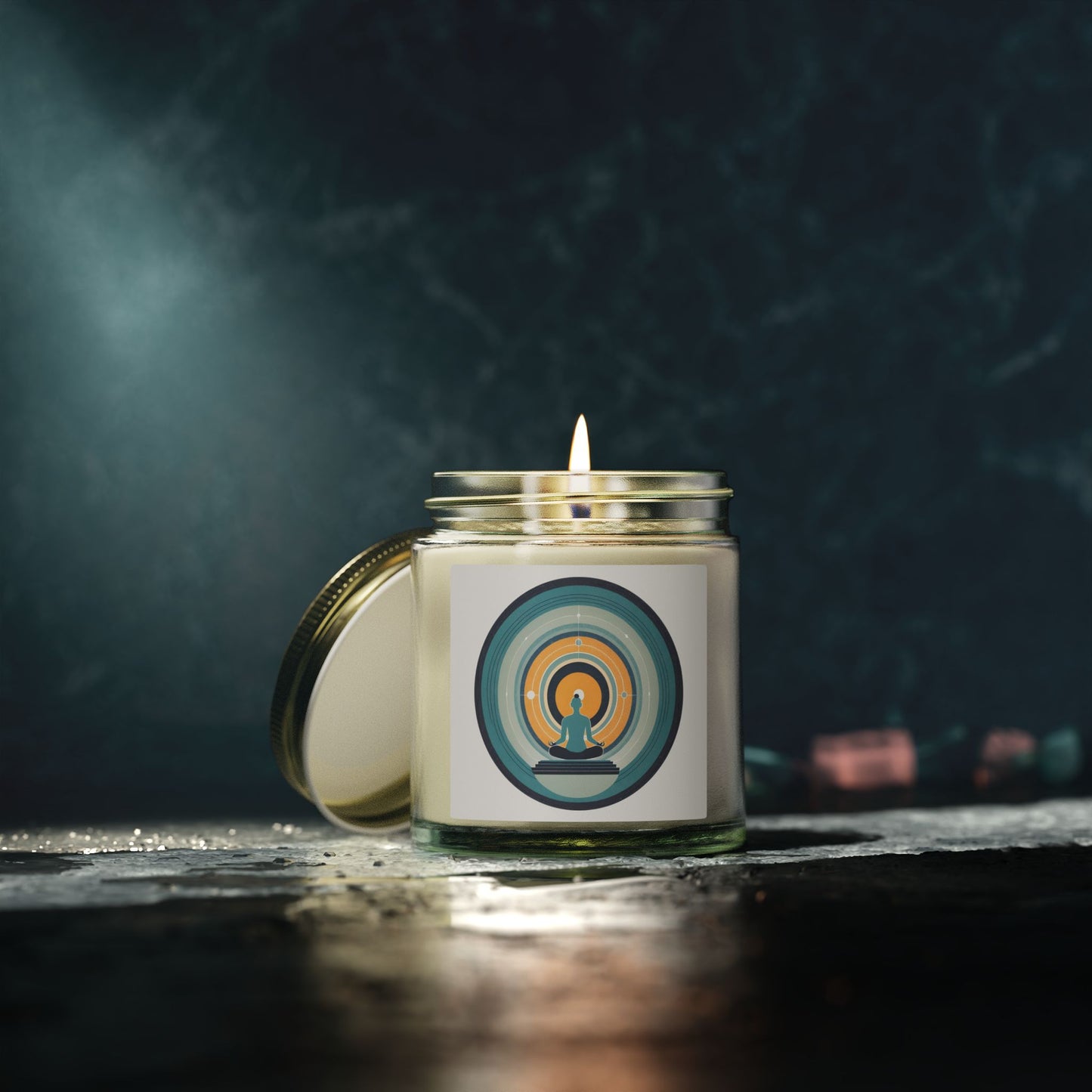 Circle of Meditation Scented Candles, Coconut Apricot Wax (4oz, 9oz)