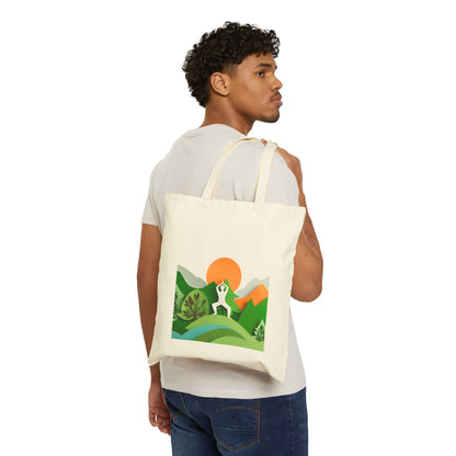 Yoga Forest Cotton Canvas Tote Bag