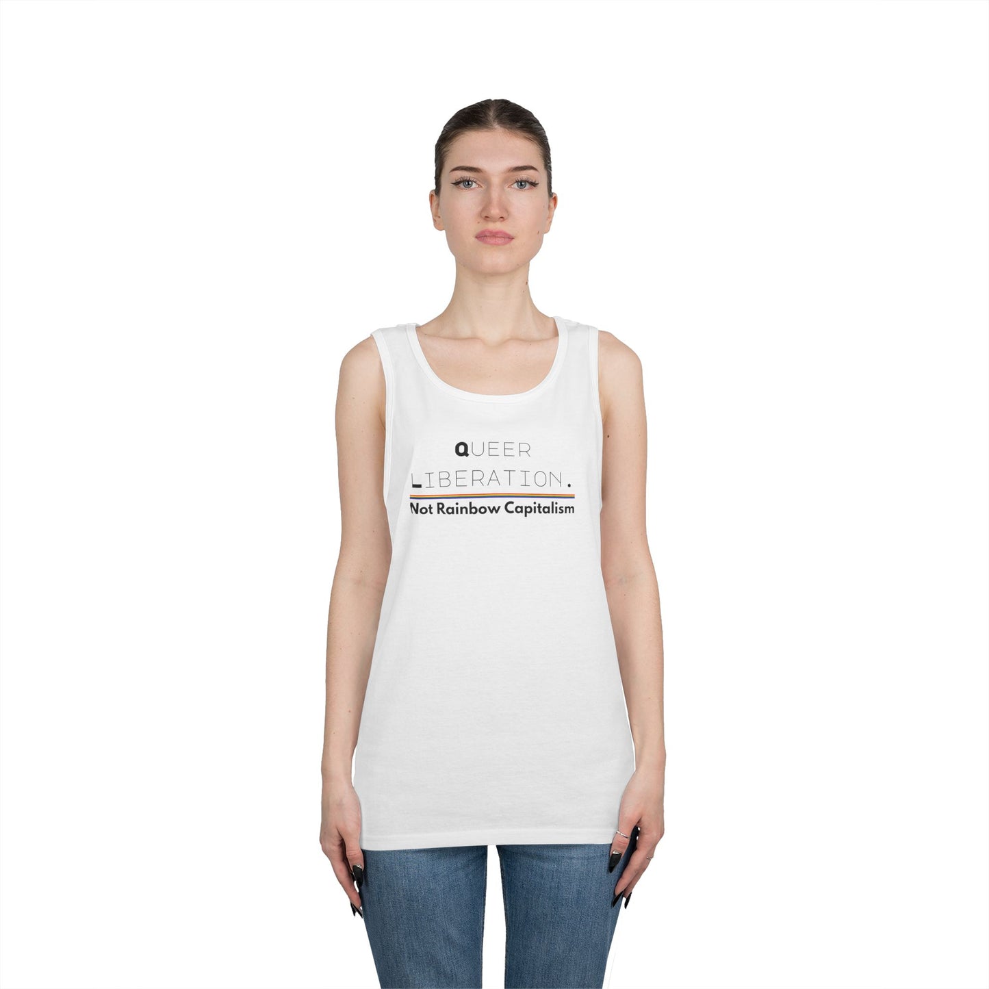 Queer Liberation Not Rainbow Capitalism Unisex Heavy Cotton Tank Top