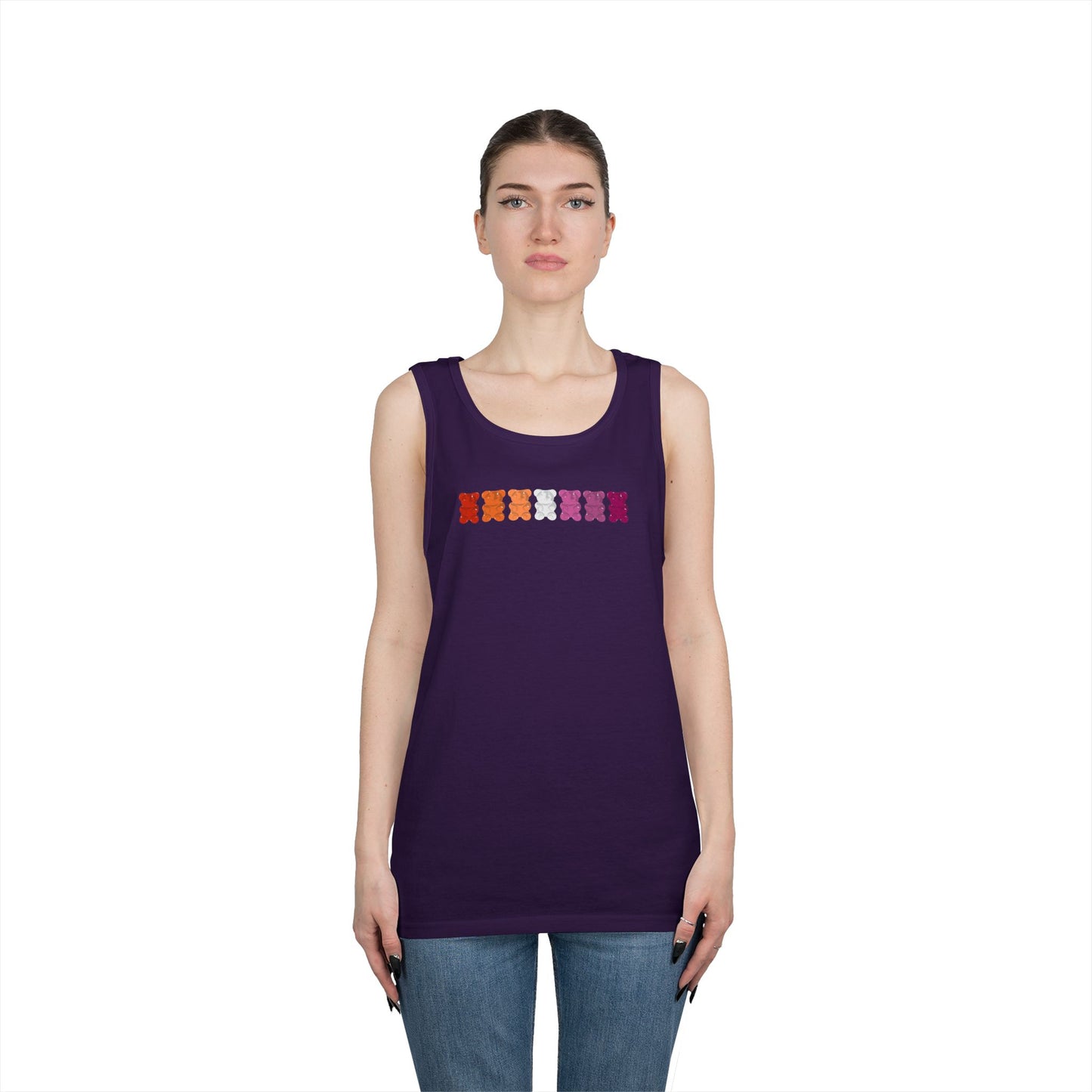 Lesbian Pride Gummy Bears Unisex Heavy Cotton Tank Top