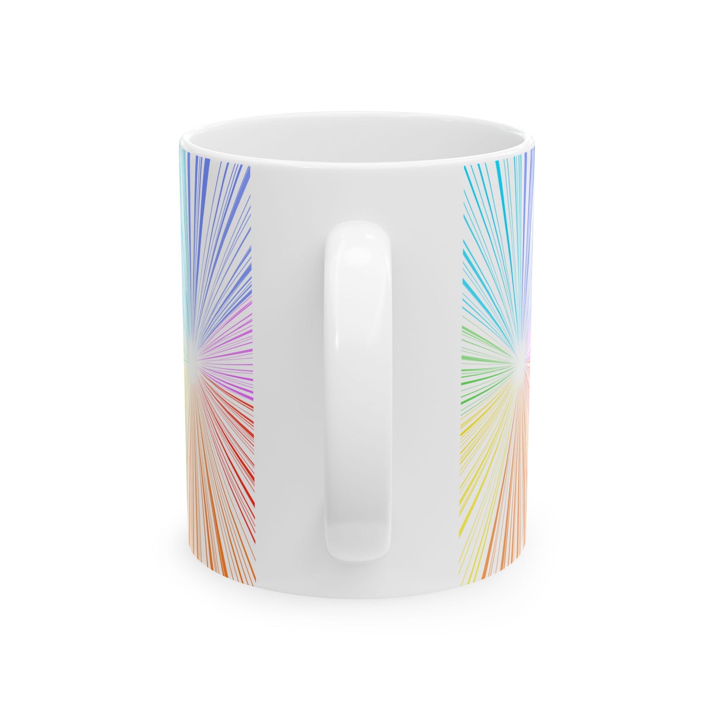Fractal Rainbow Ceramic Mug, (11oz, 15oz)