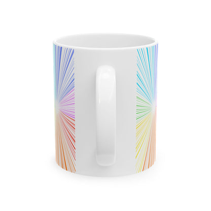 Fractal Rainbow Ceramic Mug, (11oz, 15oz)