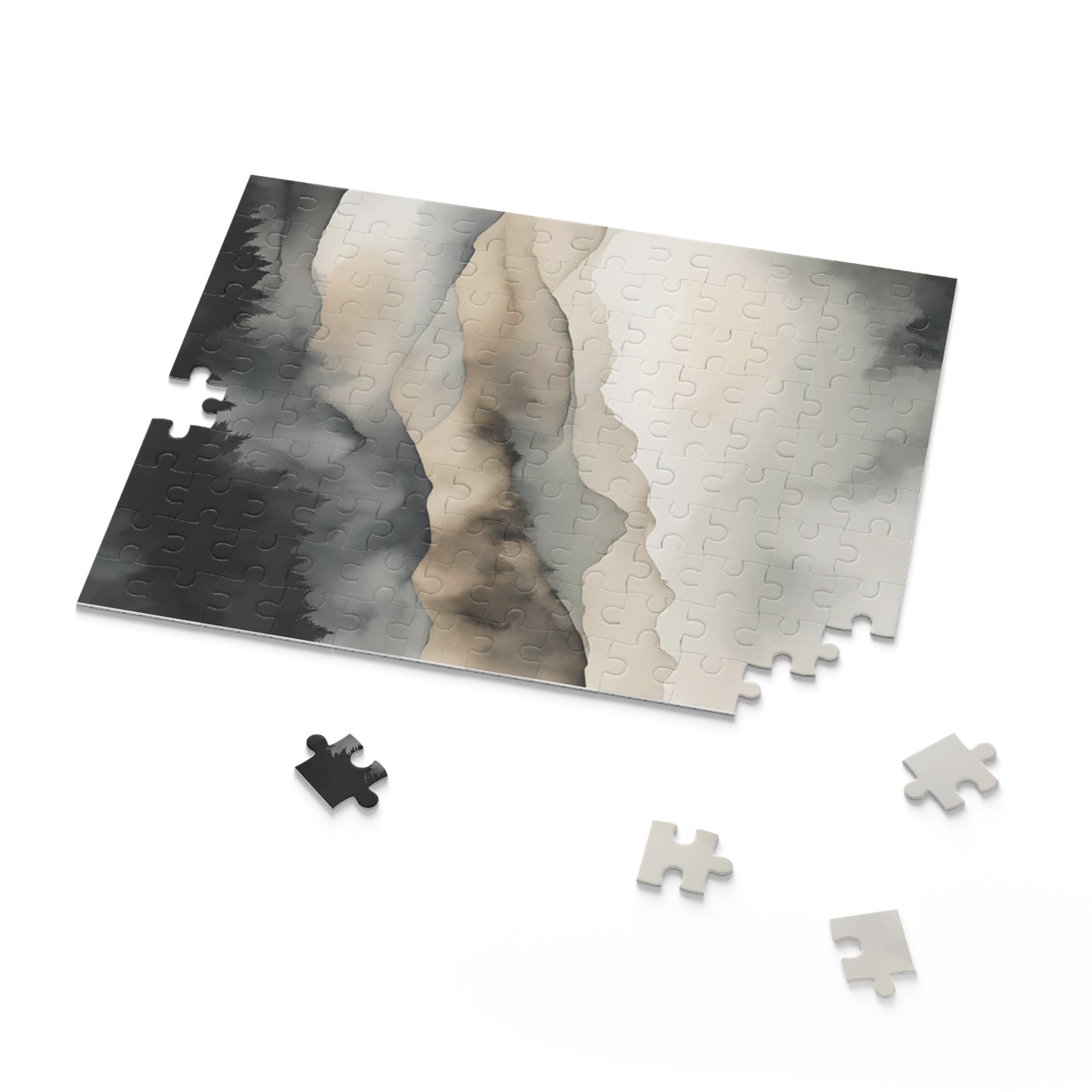 Dark Mountains Watercolor Puzzle (120, 252, 500-Piece)