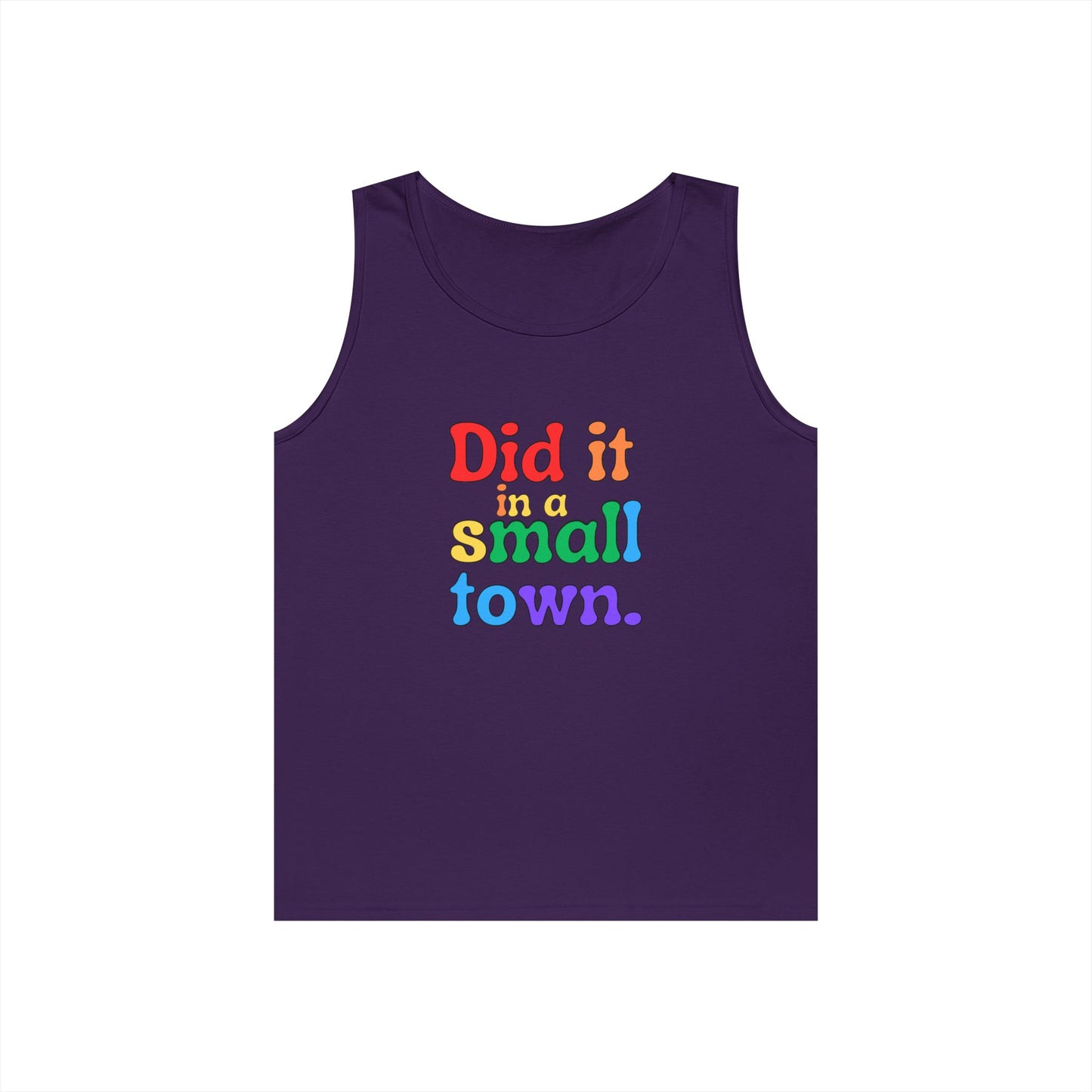 Rainbow Did It In A Small Town Unisex Heavy Cotton Tank Top