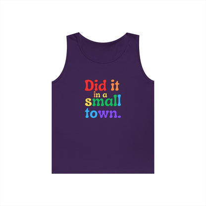 Rainbow Did It In A Small Town Unisex Heavy Cotton Tank Top