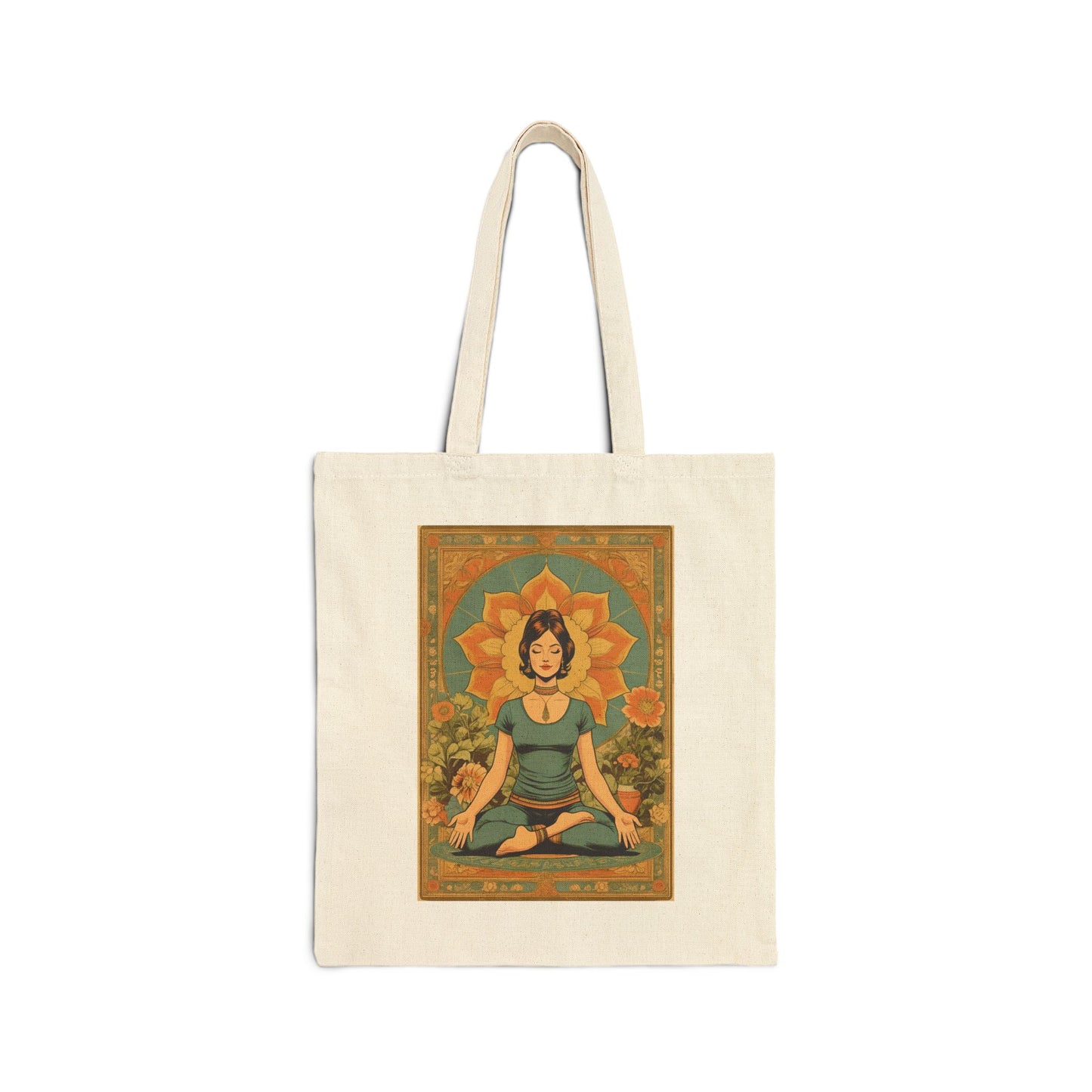 Yoga Girl Cotton Canvas Tote Bag