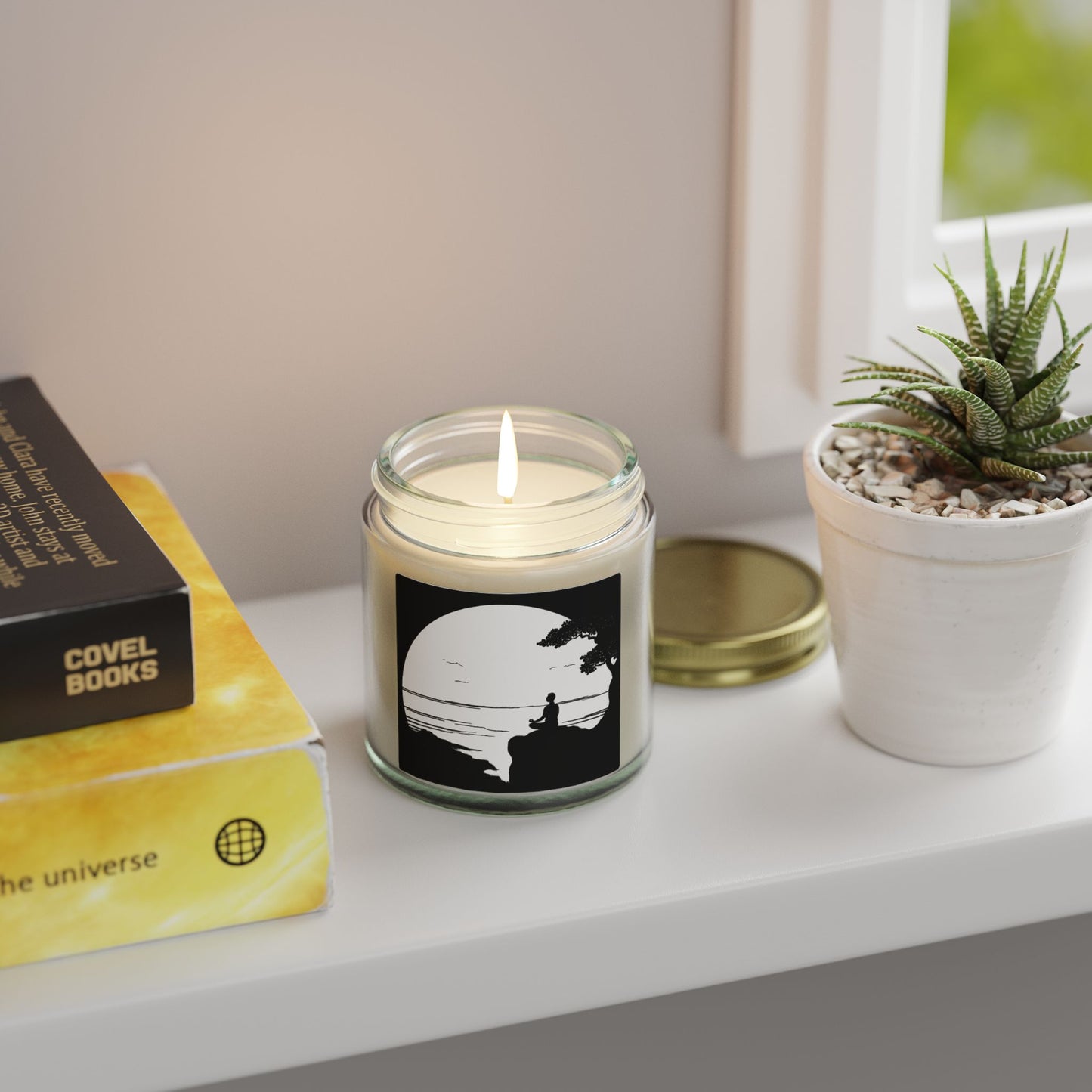 Lakeside Meditation Scented Candles, Coconut Apricot Wax (4oz, 9oz)