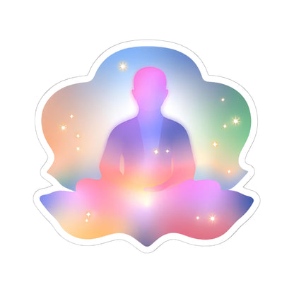 Glowing Lotus Meditation Kiss-Cut Stickers