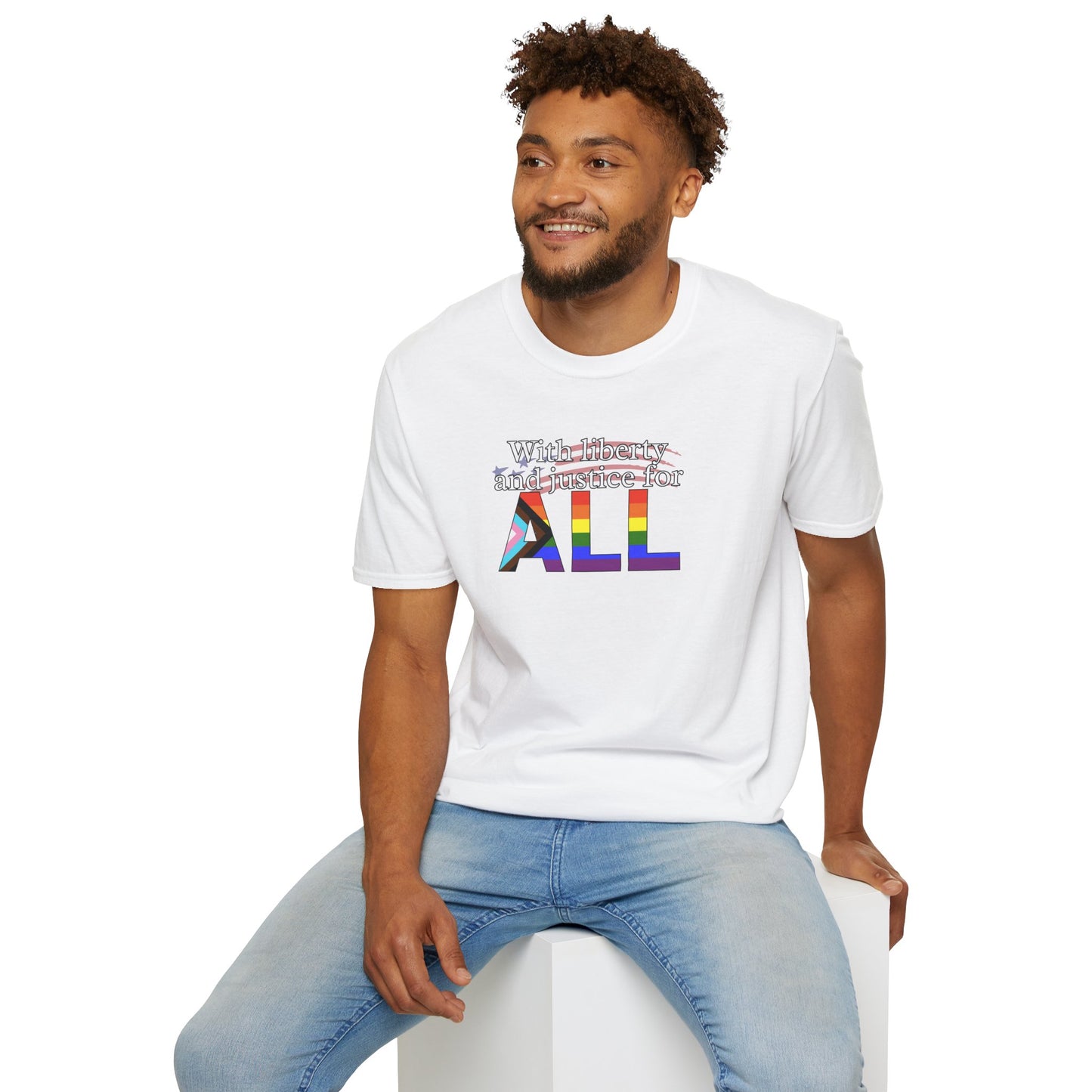 With Liberty and Justice for ALL Unisex Softstyle T-Shirt
