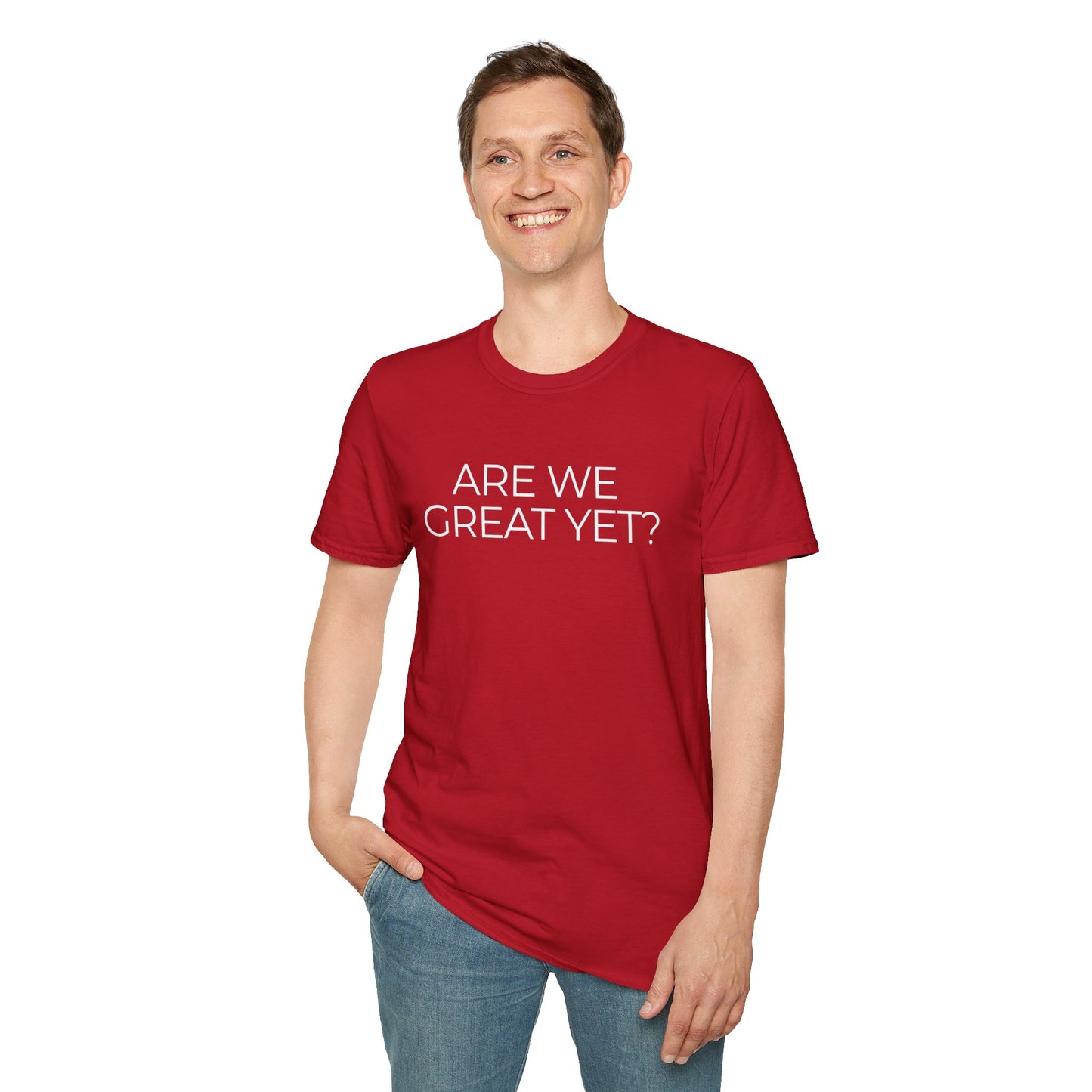 Are We Great Yet? Pride Unisex Softstyle T-Shirt