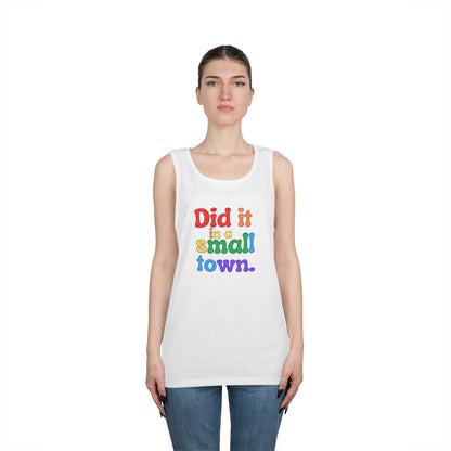 Rainbow Did It In A Small Town Unisex Heavy Cotton Tank Top