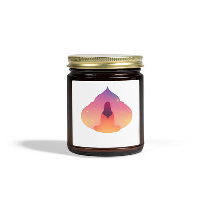 Yoga Sunset Meditation Scented Candles, Coconut Apricot Wax (4oz, 9oz)