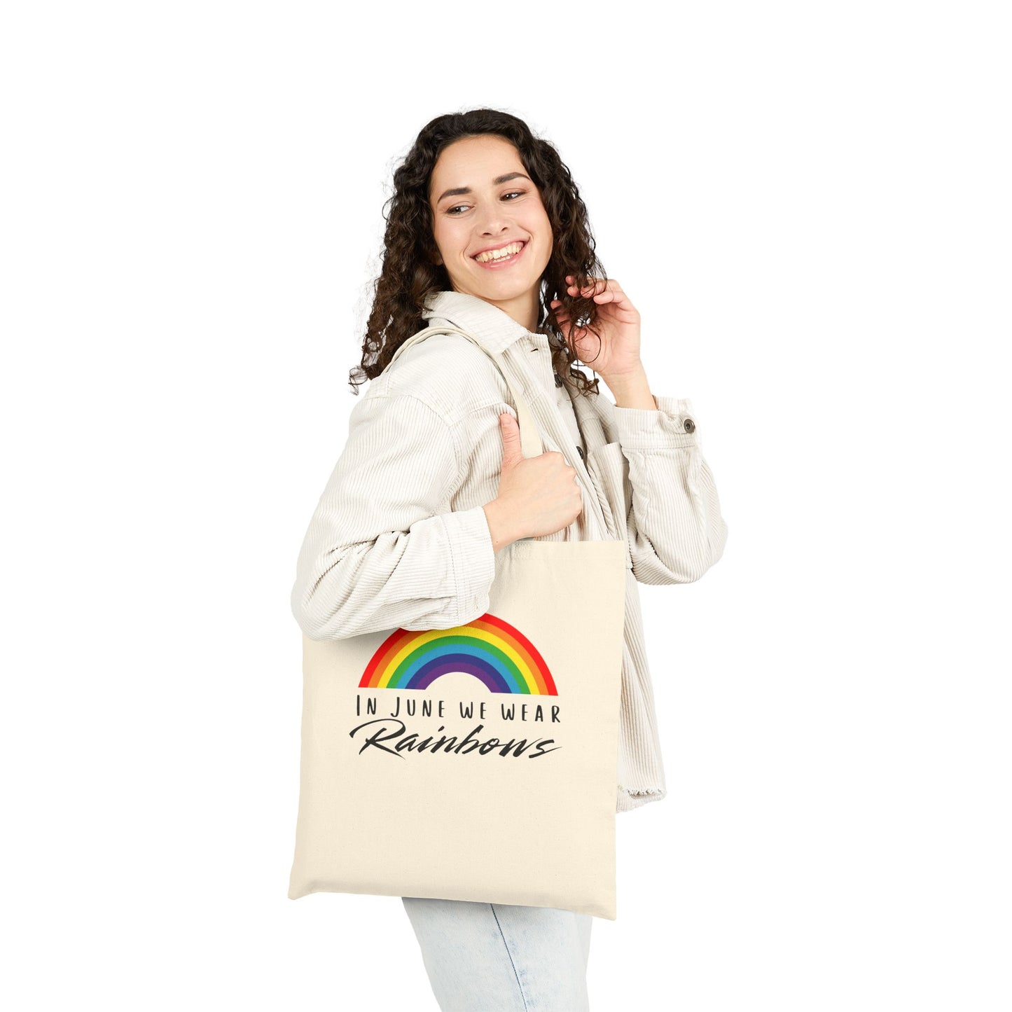 In June We Wear Rainbows Pride Canvas Tote