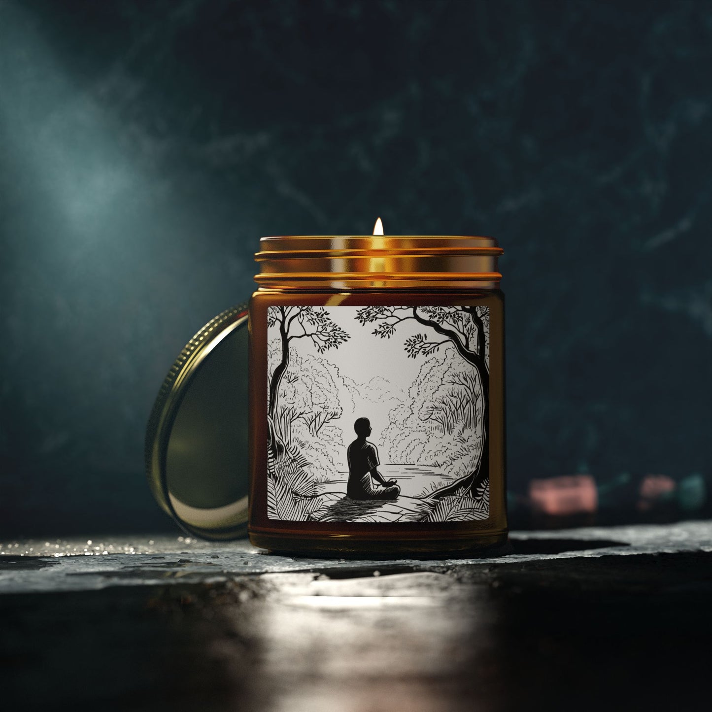 Forest Meditation Scented Candles, Coconut Apricot Wax (4oz, 9oz)