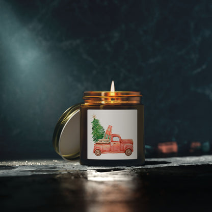 Old Red Truck Scented Candles, Coconut Apricot Wax (4oz, 9oz)