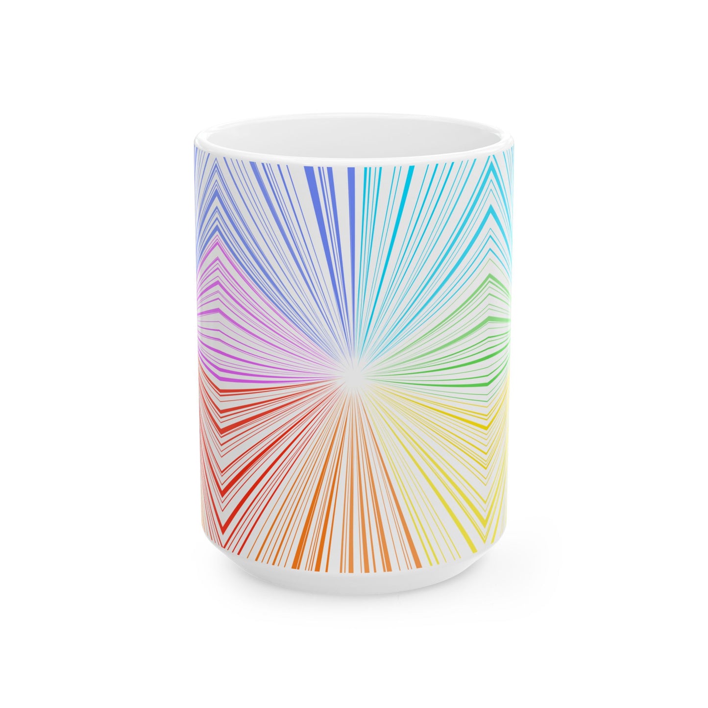 Fractal Rainbow Ceramic Mug, (11oz, 15oz)