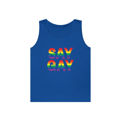 Say Gay Unisex Heavy Cotton Tank Top