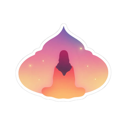 Yoga Sunset Meditation Kiss-Cut Stickers