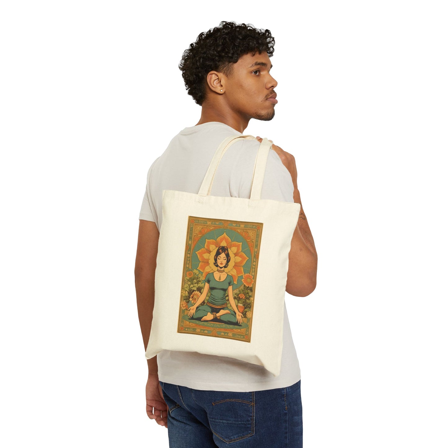 Yoga Girl Cotton Canvas Tote Bag