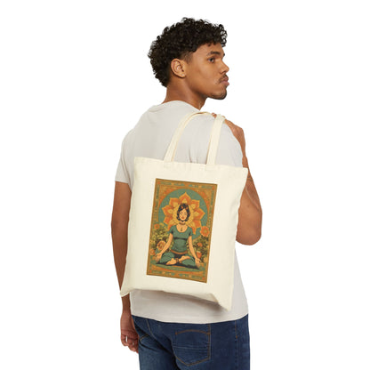 Yoga Girl Cotton Canvas Tote Bag