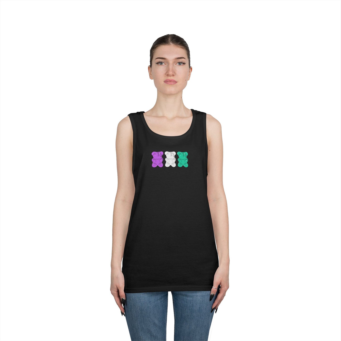 Genderqueer Pride Gummy Bears Unisex Heavy Cotton Tank Top