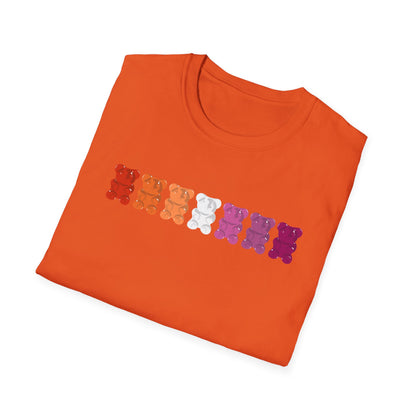 Lesbian Pride Gummy Bears Unisex Softstyle T-Shirt