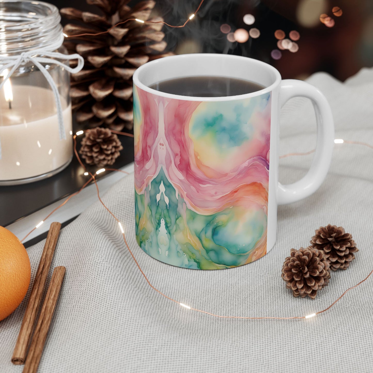 Watercolor Swirls Ceramic Mug, (11oz, 15oz)