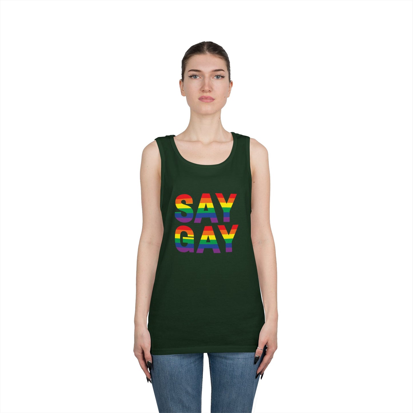 Say Gay Unisex Heavy Cotton Tank Top