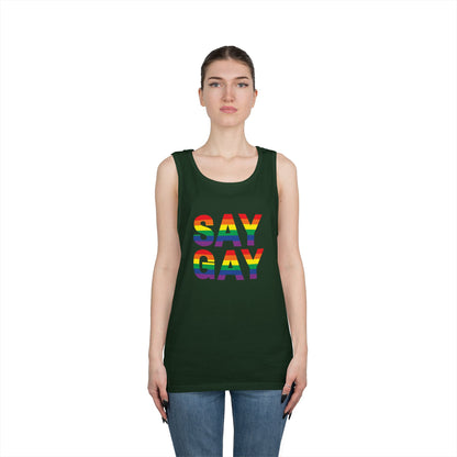 Say Gay Unisex Heavy Cotton Tank Top