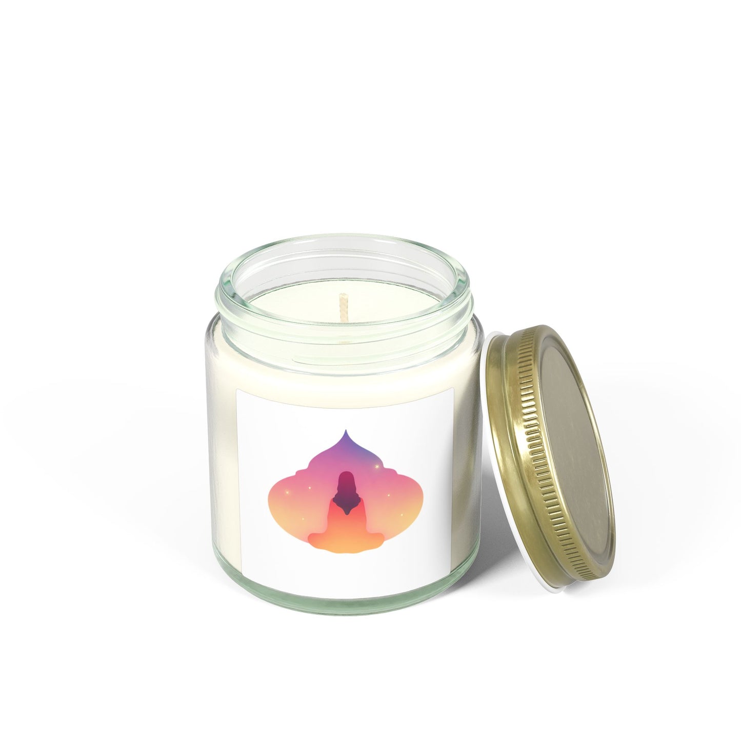 Yoga Sunset Meditation Scented Candles, Coconut Apricot Wax (4oz, 9oz)