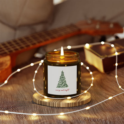 Merry and Bright Scented Candles, Coconut Apricot Wax (4oz, 9oz)