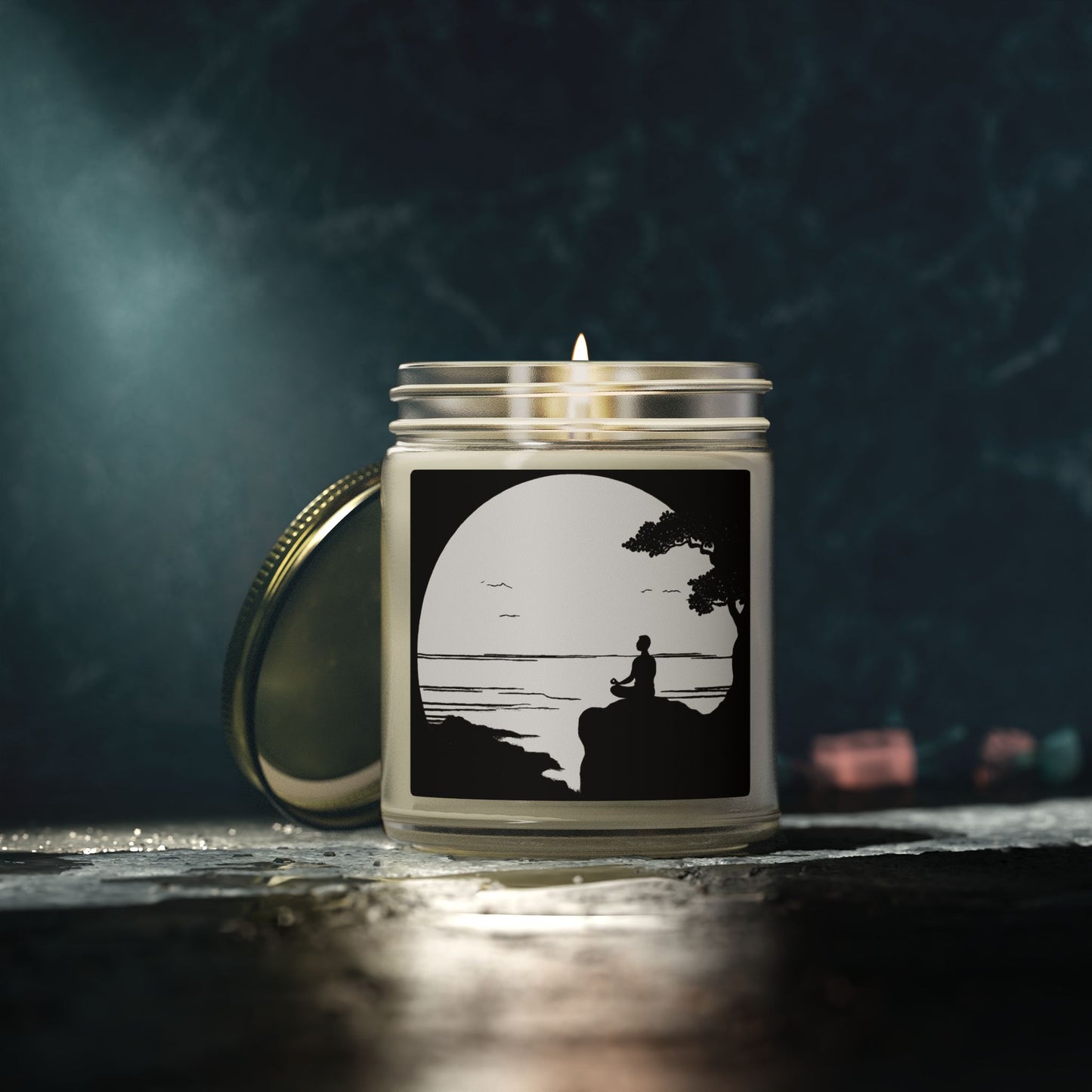 Lakeside Meditation Scented Candles, Coconut Apricot Wax (4oz, 9oz)
