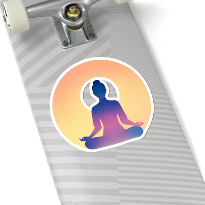 Yoga Sun Meditation Kiss-Cut Stickers